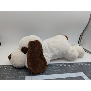 E&J Classic White Dog Brown Ears Plush 21 Inch Puppy Stuffed Animal Toy